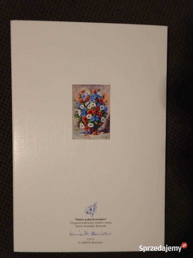 Pocztówka okazjonalna z kwiatami Warszawa