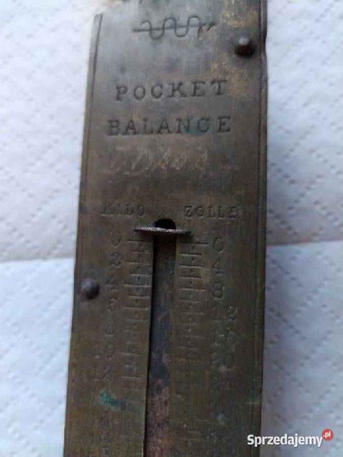 Stara waga sprężynowa Pocket Balance XIX wiek Pleszew