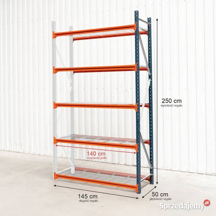 Regał magazynowy 5 PÓŁEK MECALUX M7 250x145x50 Chmielów