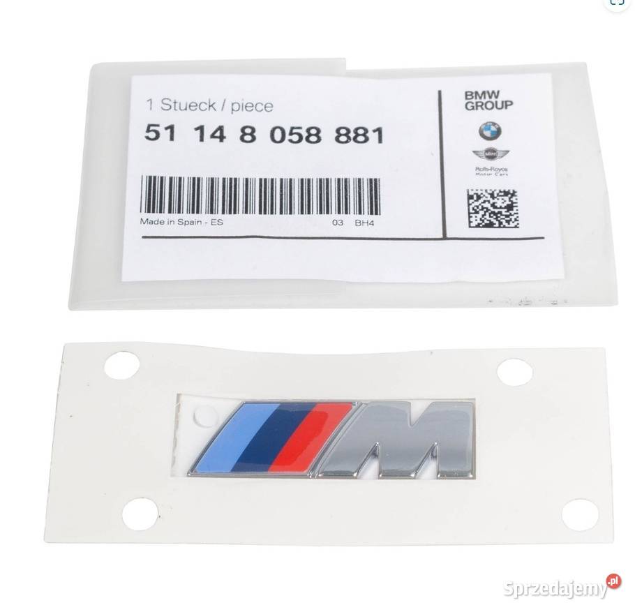 ZNACZEK LOGO NAPIS EMBLEMAT M PAKIET BMW X5 F15 osobowe Biała Nyska