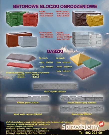 Formy do betonowych bloczków ogrodzeniowych