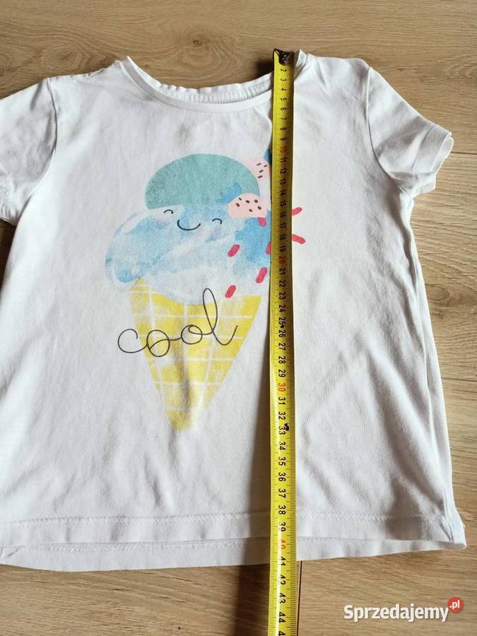 Tshirt koszulka dziewczęca biała 116 Płock