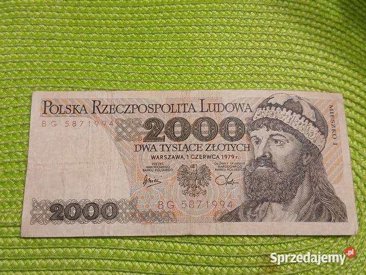 banknot polski 2000 złotych z 1979r podlaskie Łomża