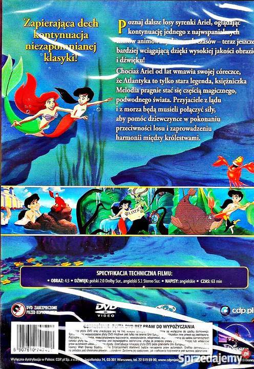 MAŁA SYRENKA TRYLOGIA DISNEY wielkopolskie Kalisz