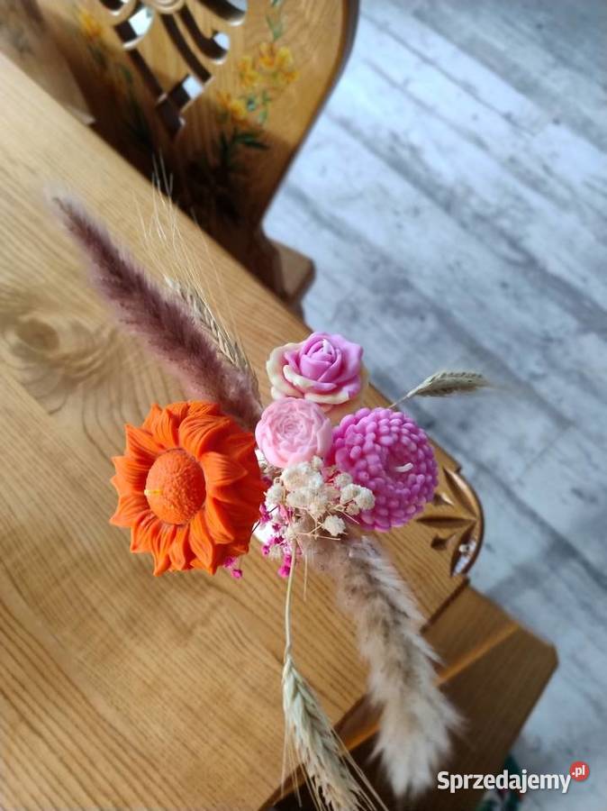 Kwiaty świece z wosku sojowego w wazonie Świece Poronin