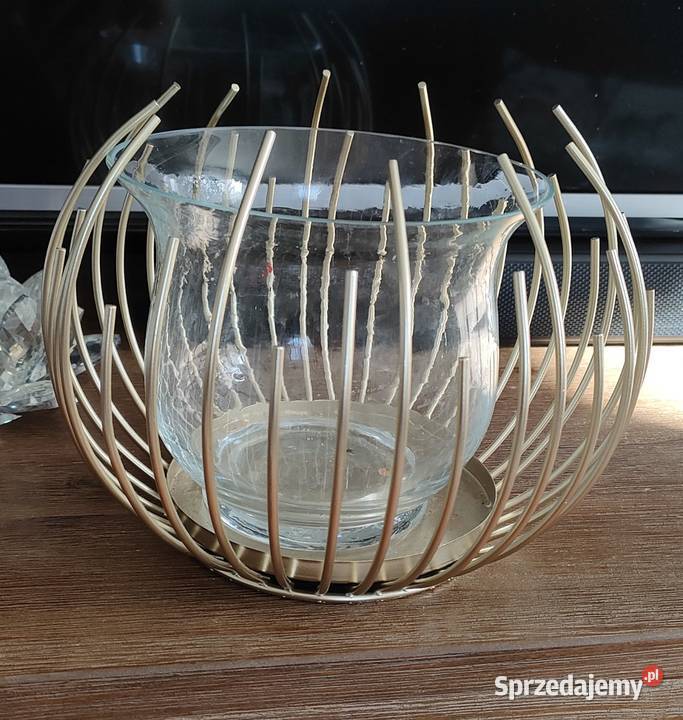 Lampion świecznik szkło plus metal Lublin