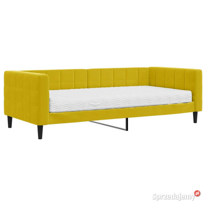 Sofa z materacem do spania żółta aksamit 90x200 Warszawa