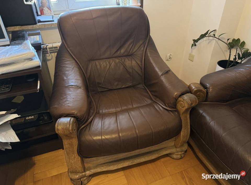 Zestaw kanap skórzanych 321 3 rozkładane na skóra naturalna łódzkie Brzeziny