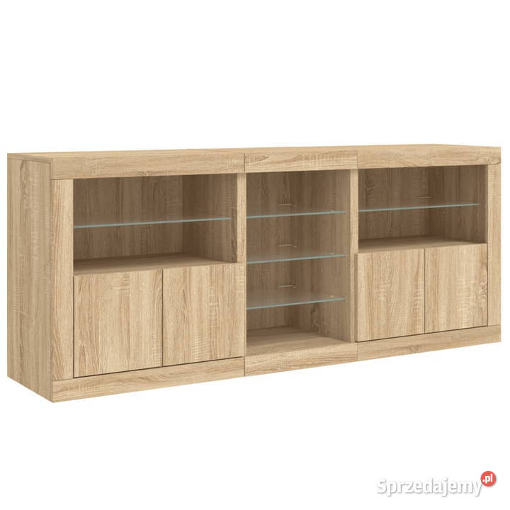 Szafka z oświetleniem LED dąb sonoma 162x37x67
