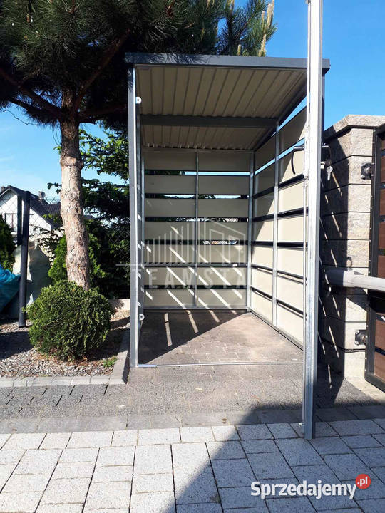 Wiata śmietnikowa spad tył 1x15m antracyt Kłodzko
