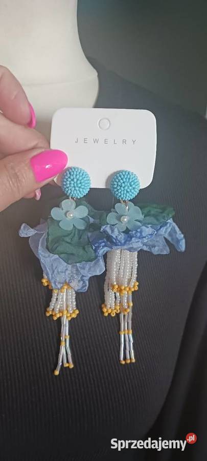 Kolczyki fioletowe Ostrowąs