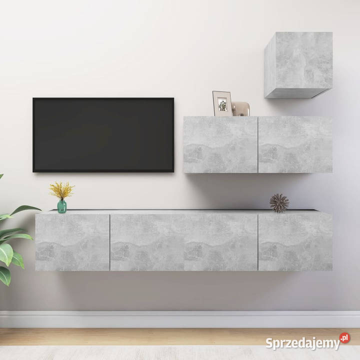 4cz zestaw szafek TV szarość betonu materiał Warszawa