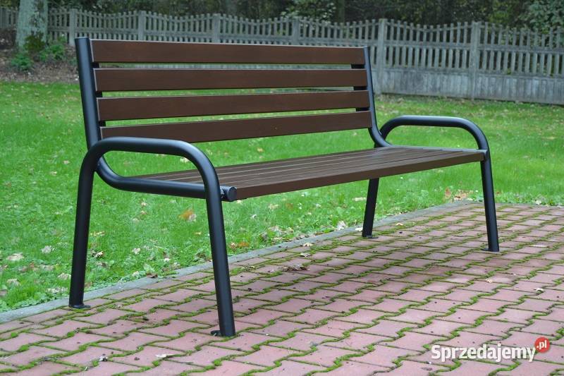 Ławka parkowa stalowa z oparciempodłokietnik mazowieckie Sieciechów