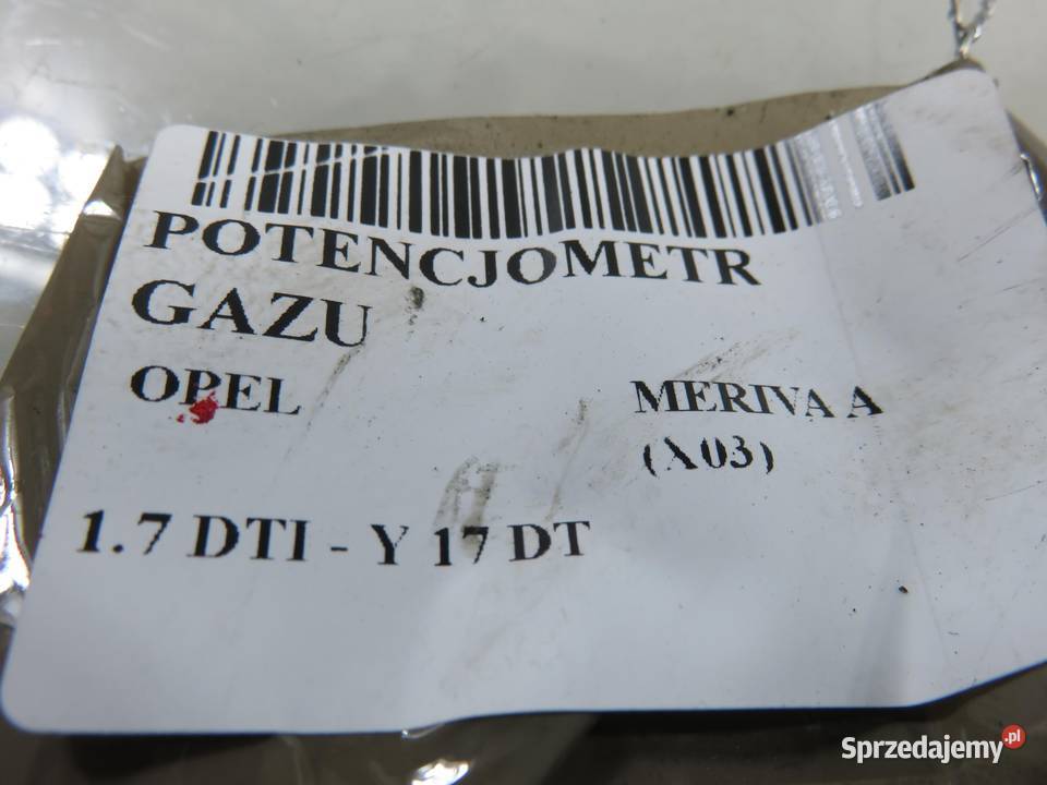 POTENCJOMETR GAZU OPEL MERIVA A 93335443DA Potencjometry małopolskie