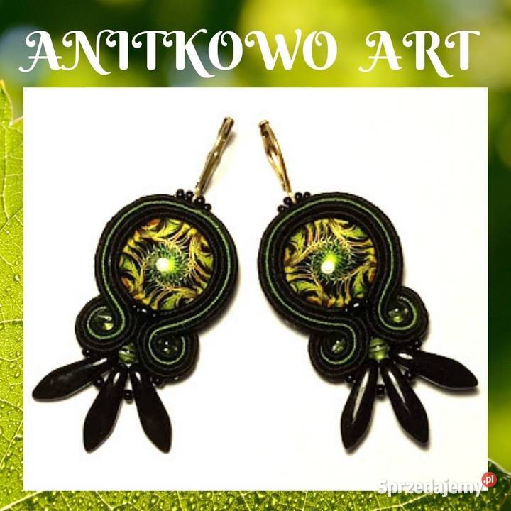 KOLCZYKI CZARNOZIELONE SUTASZ Warszawa sprzedam
