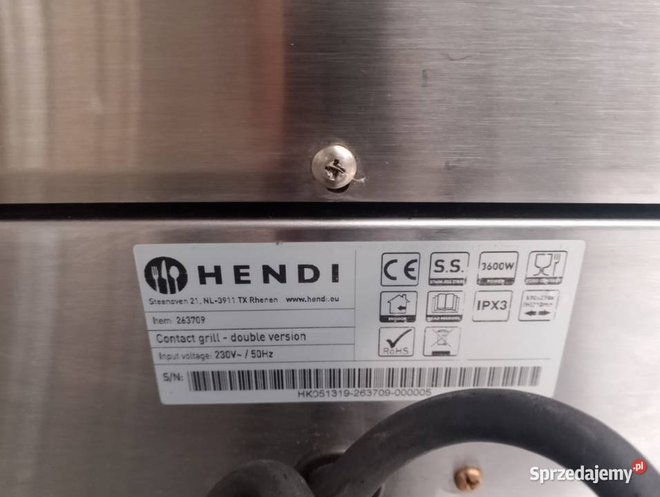 Kontakt grill ryflowany podwójny 3600W Hendi Biznes i Przemysł Wrocław sprzedam