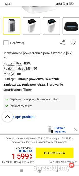 Oczyszczacz powietrza samsung sprzedam