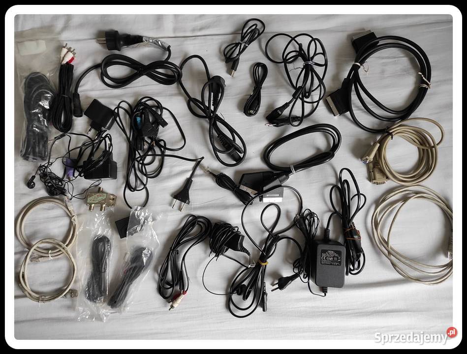 Zestaw kabli zasilaczy ładowarek Nowe i używane Płock sprzedam