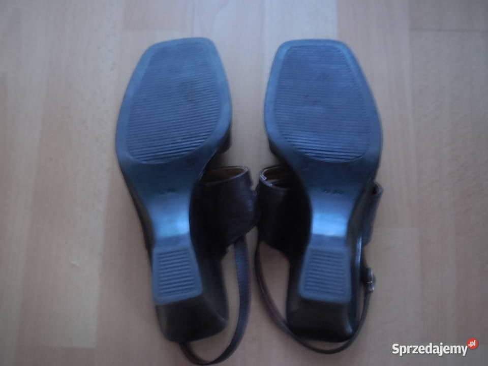 skórzane sandałki ciemny brąz 23cm łódzkie Łódź sprzedam