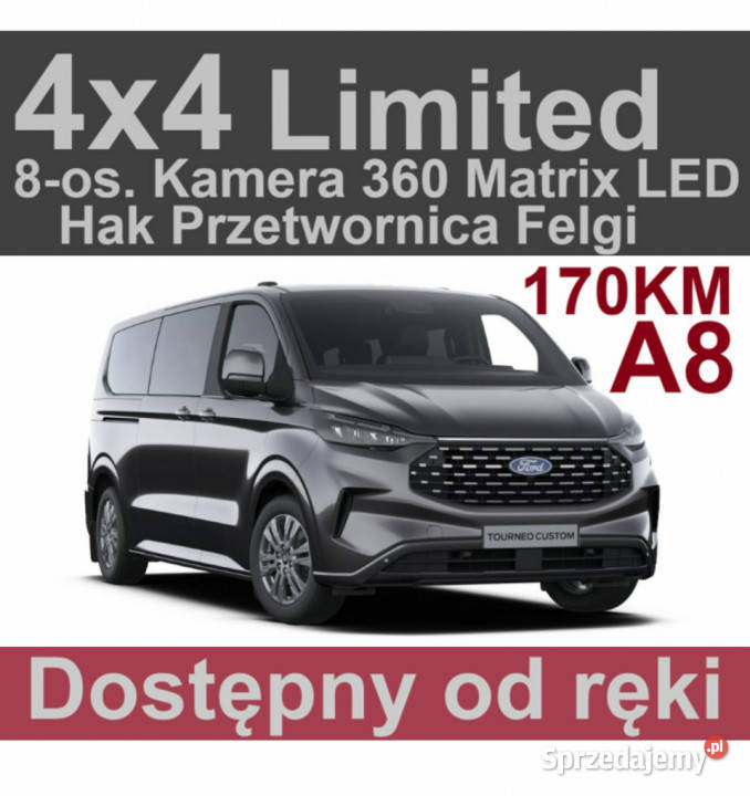 Ford Transit Custom 8os 4x4 Limited 170 A8 Drzwi ASR (kontrola trakcji) sprzedam