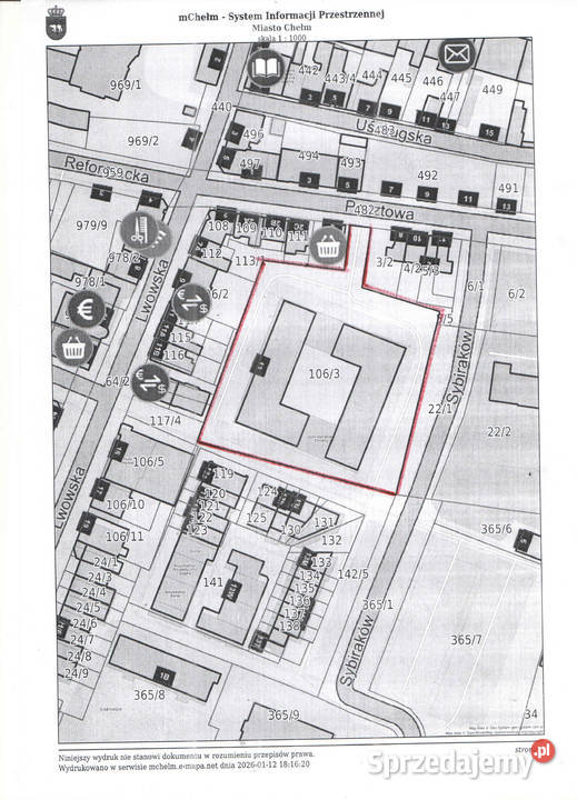 Działka z pawilonem Handlowym Chełm