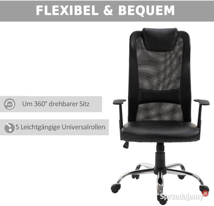 Krzesło biurowy obrotowe z regulacją wysokości Brzesko