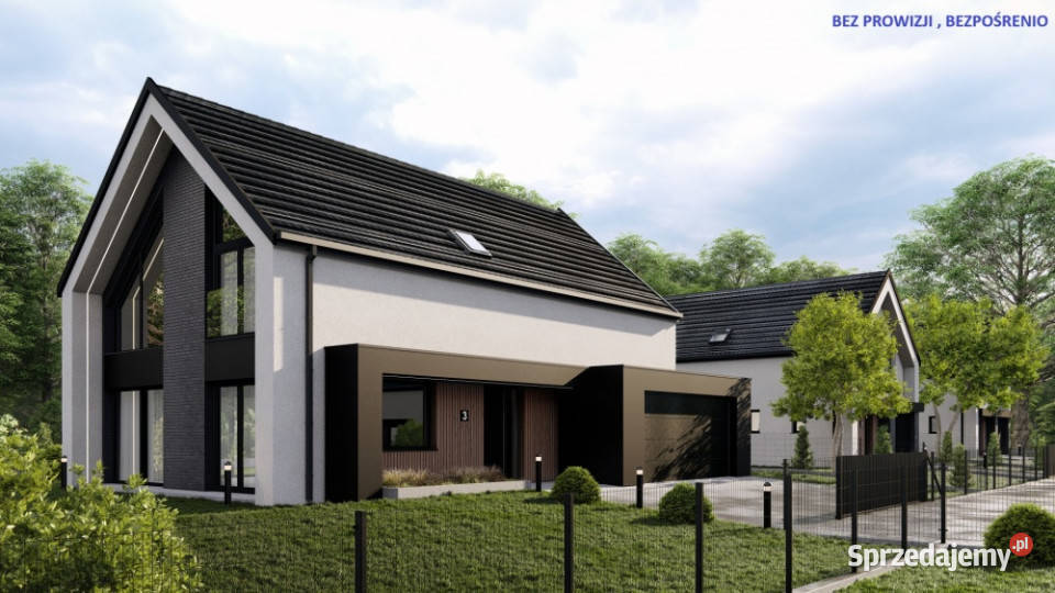 Wolnostojący dom z garażem antresolą i widokiem 189m2 Michałowice
