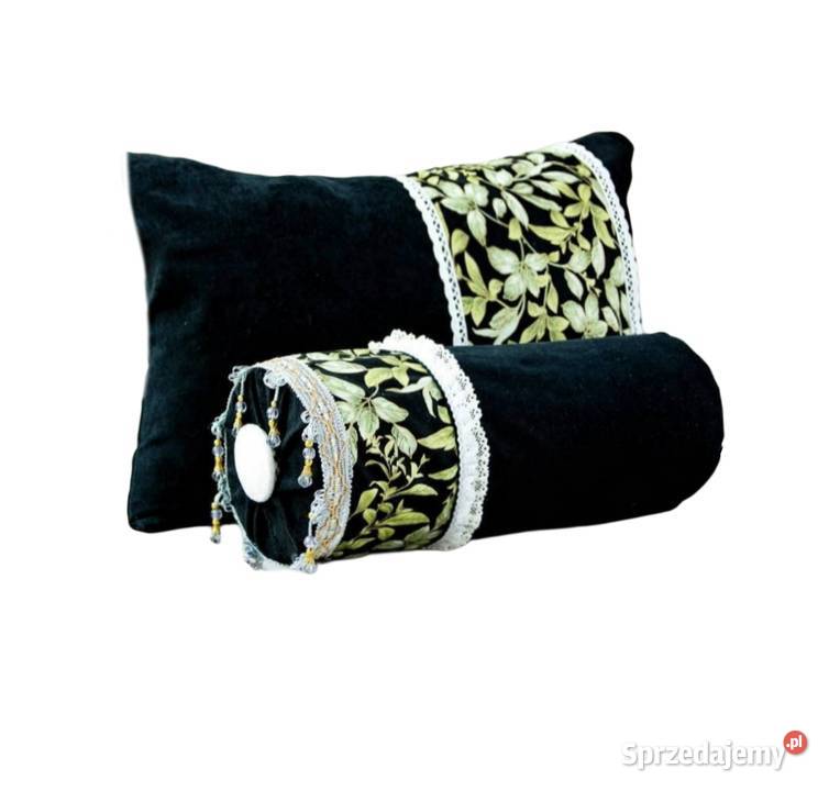 P1020 Poduszka dekoracyjna wałek welur czarny czarny Poduszki dekoracyjne mazowieckie Warszawa