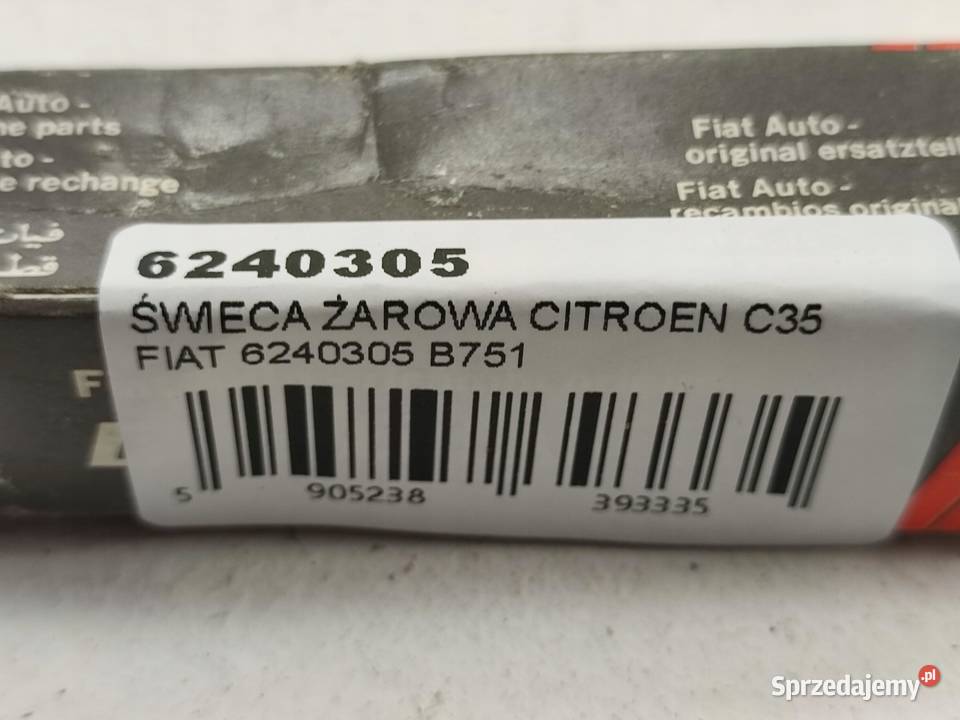 ŚWIECA ŻAROWA CITROEN C35 FIAT 242 19741992 NOWA