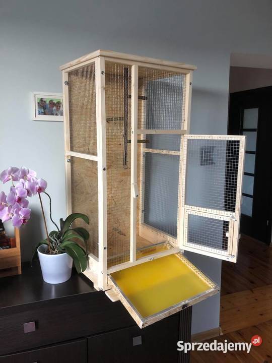 Klatka drewniana ptaków egzotycznych Zwierzęta śląskie Myszków