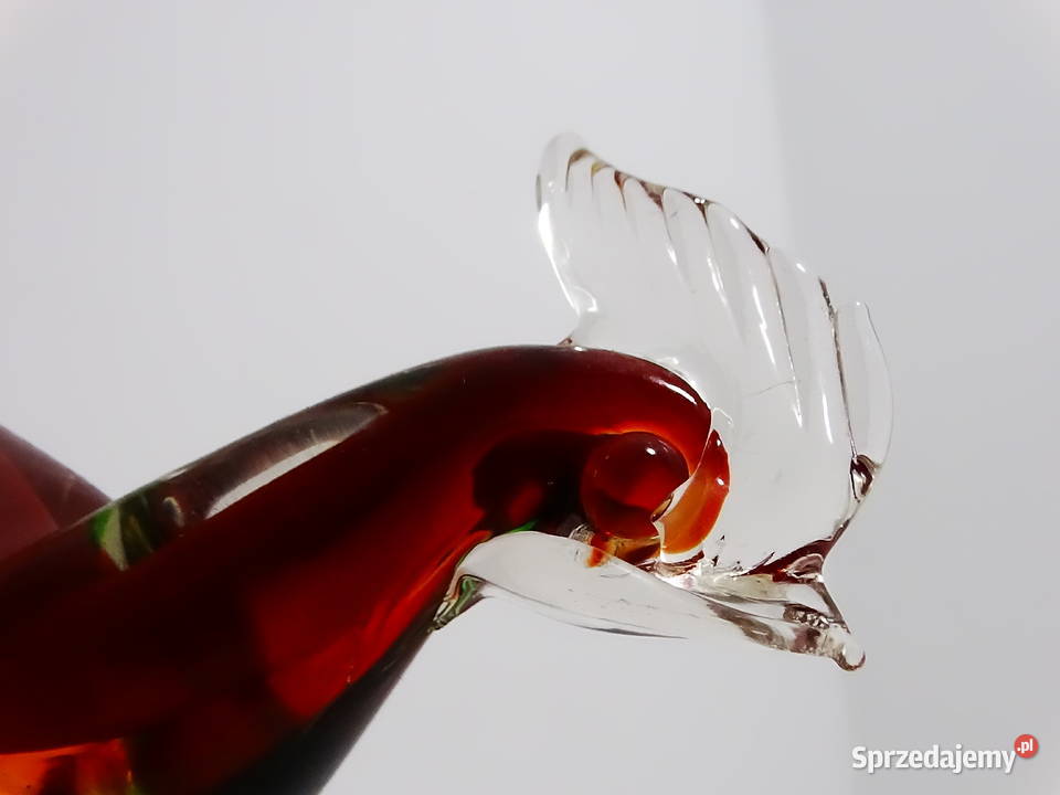 Szklana figurka koguta rajski ptak zwierzę