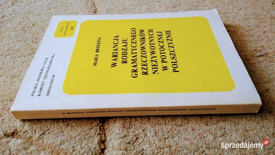 Wariancja rodzaju gramatycznego rzeczowników filologie, językoznawstwo pomorskie Gdańsk sprzedam