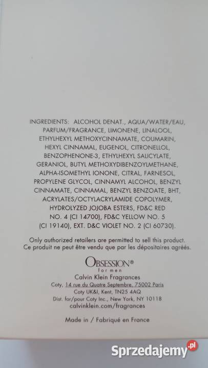 woda toaletowa 75ml Calvin Klein Obsession Perfumy i wody Łódź
