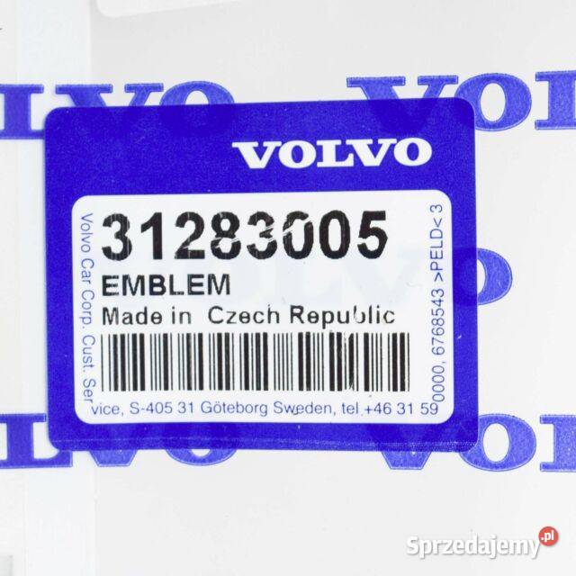VOLVO S60 emblemat na tylna klape OE 31283005