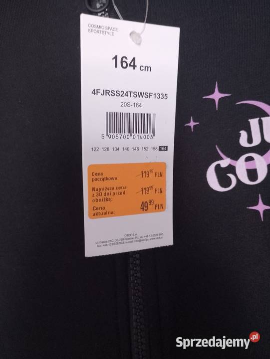 Nowa bluza z kapturem 164 Just Cosmic czarna z Ostrołęka