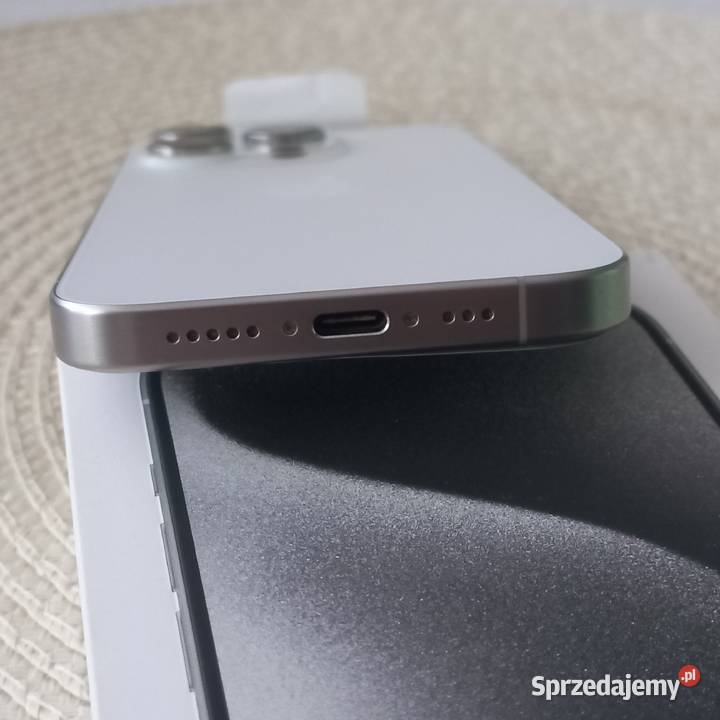 iPhone 15 Pro 128GB Biały Tytan Stan IGŁA BOX Apple / iPhone Telefony komórkowe mazowieckie Warszawa