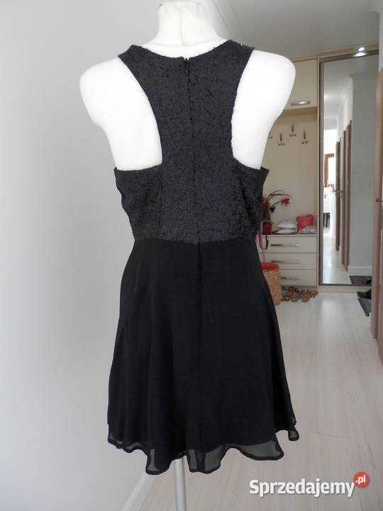 Sukienka Atmosphere Czarna Rozkloszowana Cekiny Łomża