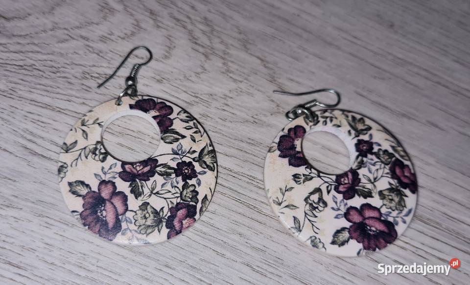 Kolczyki damskie kwiaty łódzkie Łódź