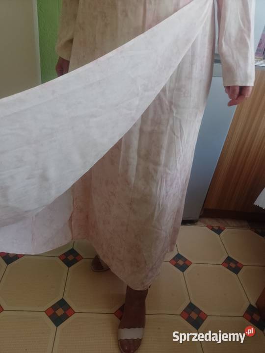40L HM Długa pastelowa sukienka kopertowa z