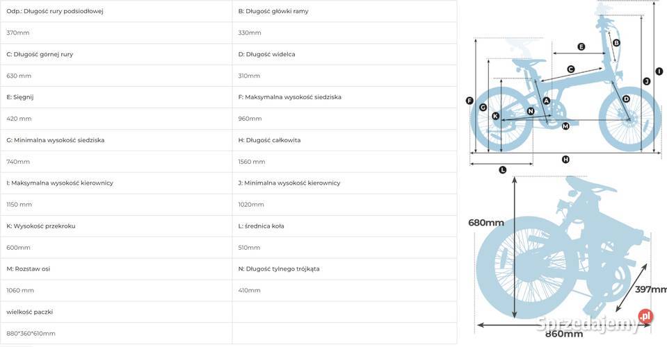 ADO Air 20 super składany 250W350W 36V 96Ah 16 Tarnobrzeg