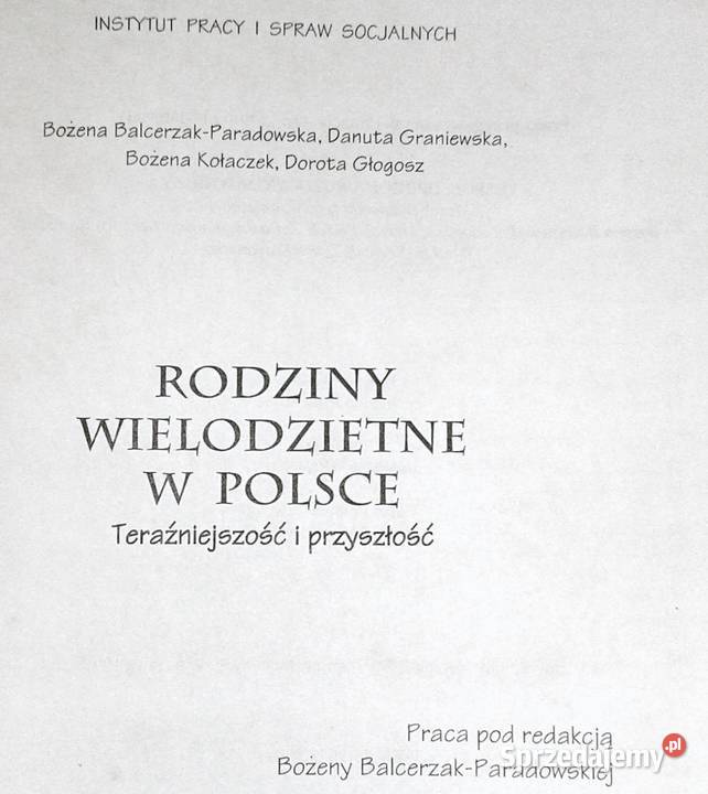 Rodziny wielodzietne w Polsce Bożena Pozostałe