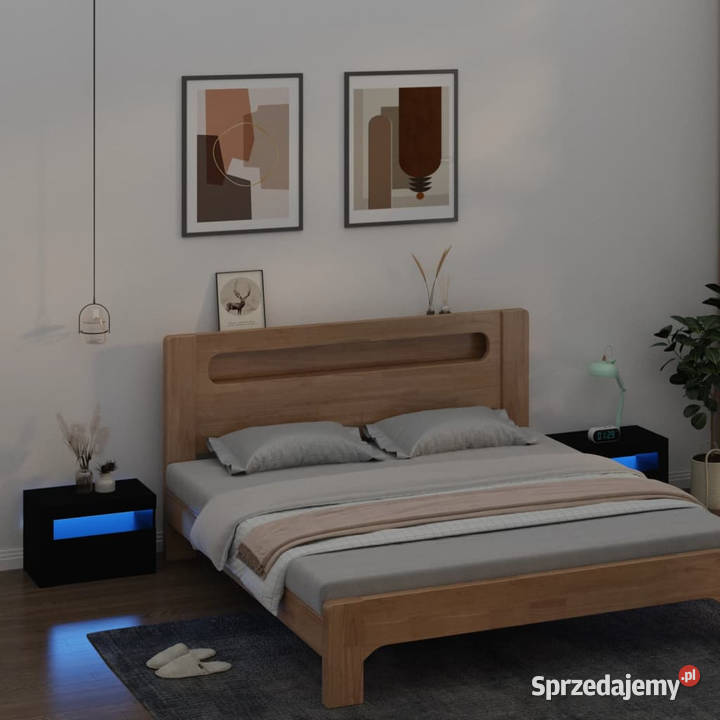 Szafki nocne z LED 2 czarne 60x35x40 WM3080735 Warszawa
