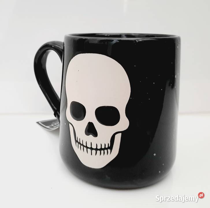 Skull cup biała czacha czarny kubek halloween Ceramika i szkło Tychy sprzedam