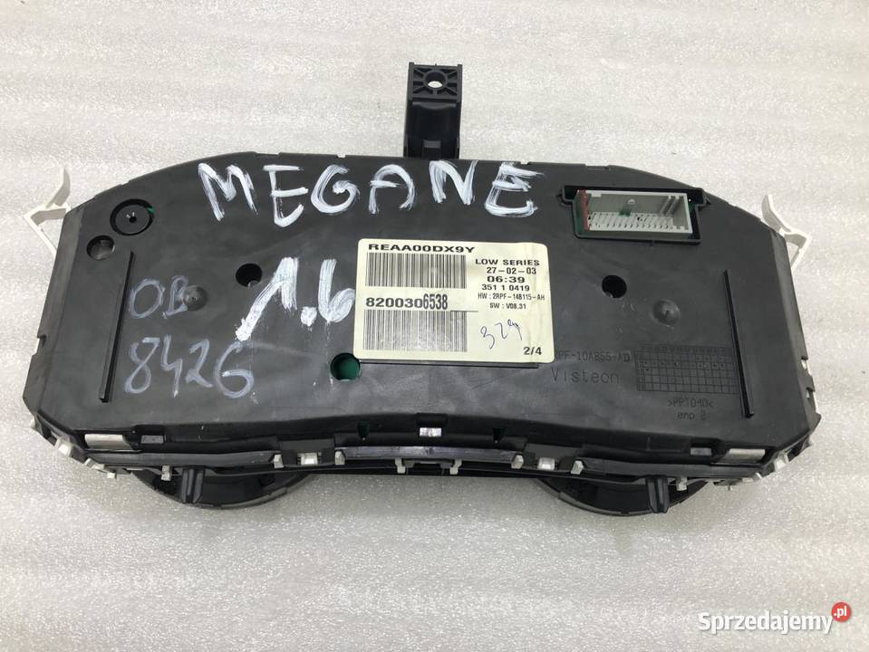 LICZNIK ZEGARY RENAULT MEGANE II 8200306538 16 osobowe
