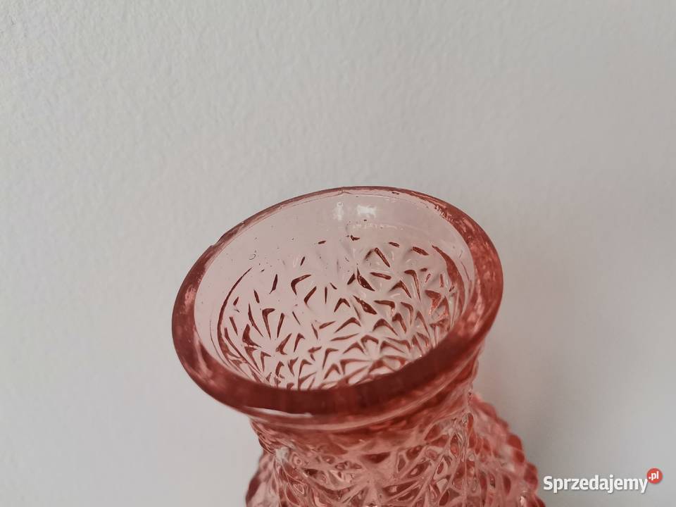 Stary różowy wazon Grys Lodowy huta Prądniczanka Katowice