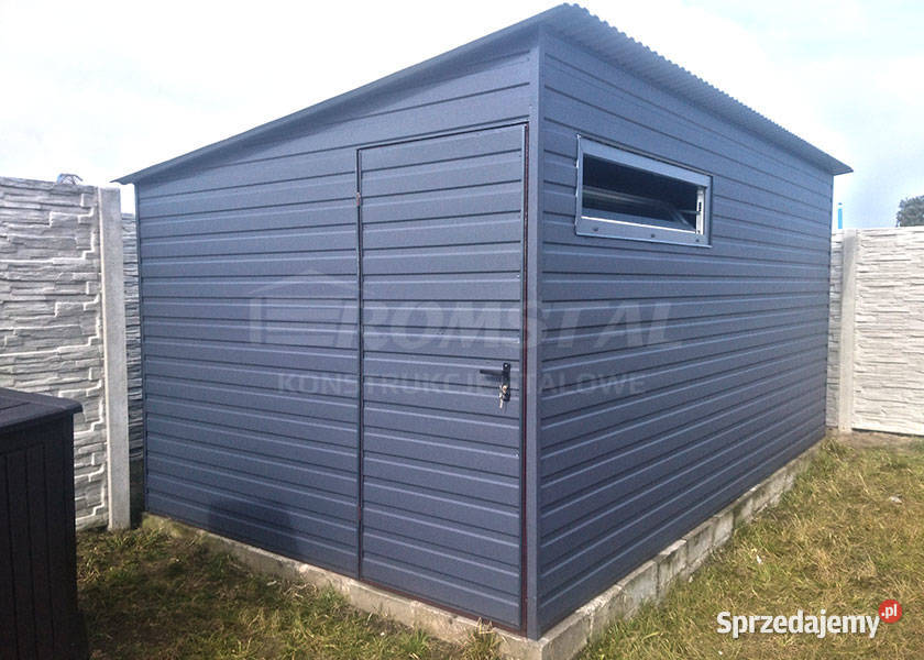 Mały Garaż Blaszany GRAFITOWY 6x5 Schowek na Pszczyna