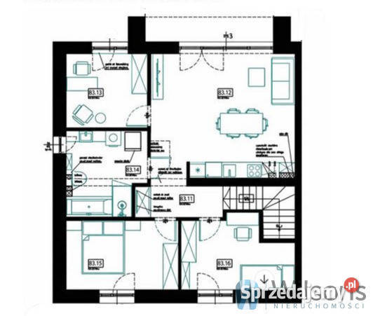 Mieszkanie 7126m2 4 pokoje Kiełczówek 71.26m2