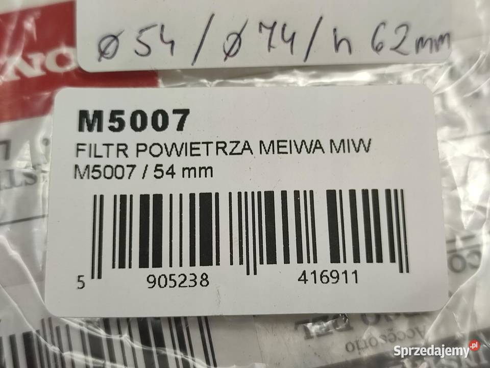 FILTR POWIETRZA STOŻKOWY MEIWA MIW M5007 54 x 74 Powietrza