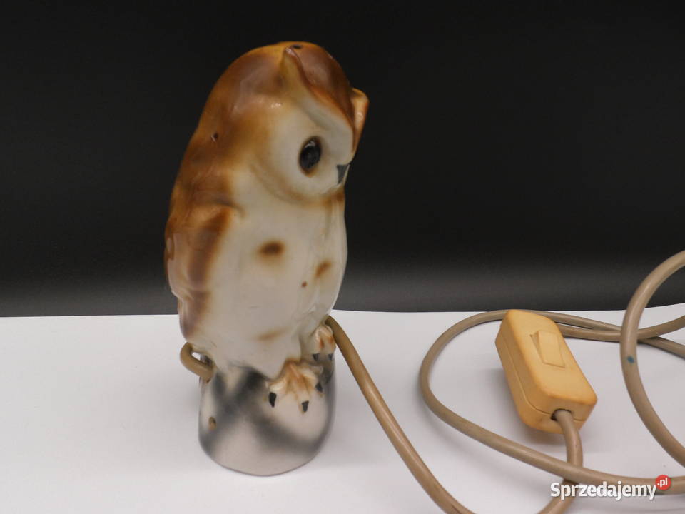 Klimatyczna Lampka Nocna SOWA Vintage PRL NRD Raszków
