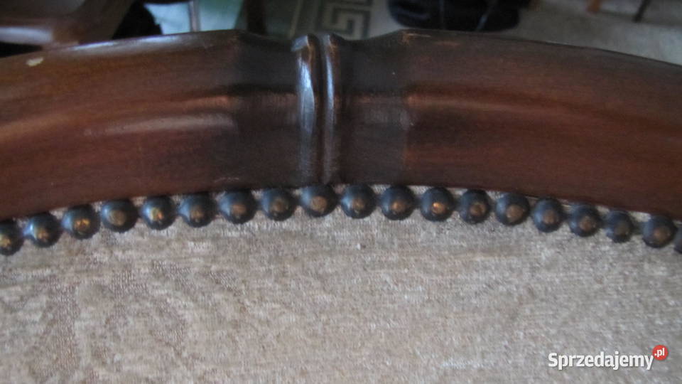 Fotel stylowy z rafią tapicerką mebel Stare Miasto